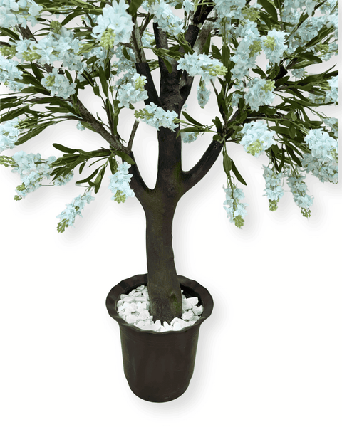 Árbol de cerezo azul artificial