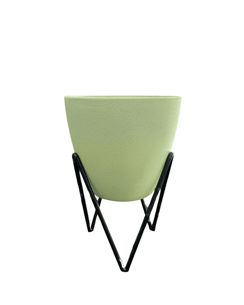 Maceta grecia con soporte verde