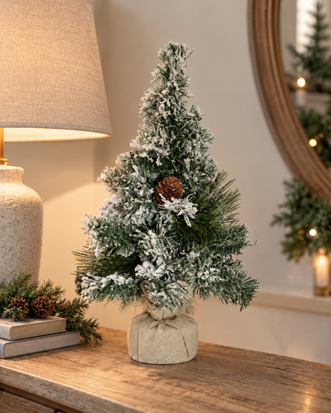 Mini Árbol Nevado con piñas