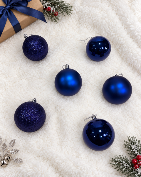 Bolas x24 pcs 8 cm Azul noche - foto adicional
