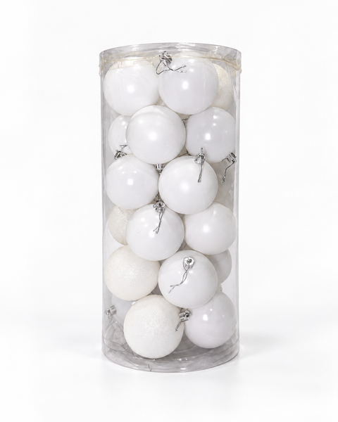 Bolas x24 pcs 8 cm Blanco