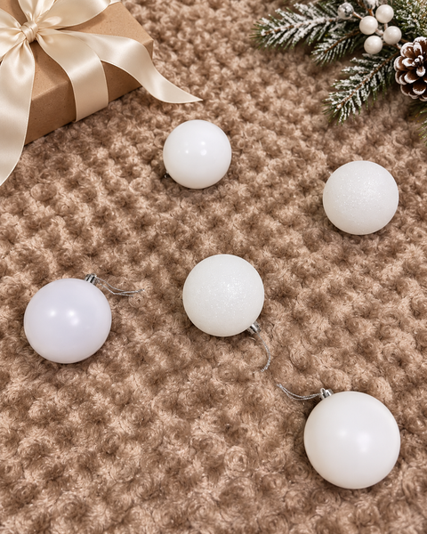 Bolas x24 pcs 8 cm Blanco