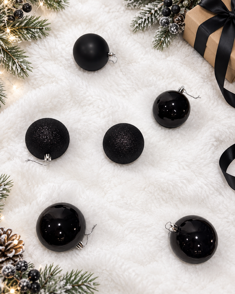 Bolas x24 pcs 8 cm Negro - foto adicional