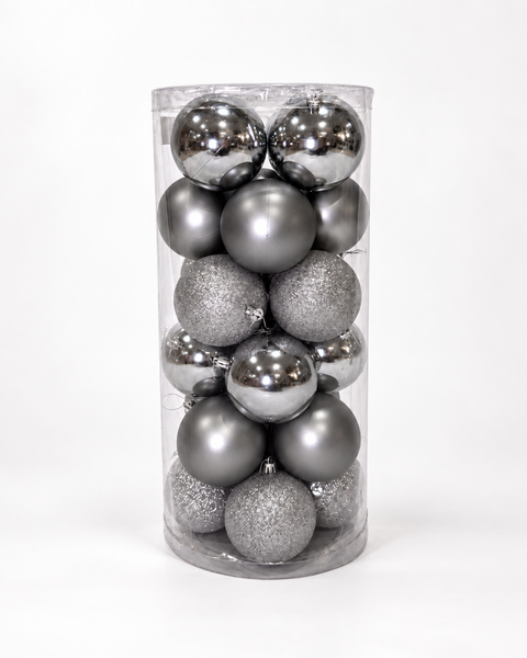 Bolas x24 pcs 8 cm Plata - foto 1