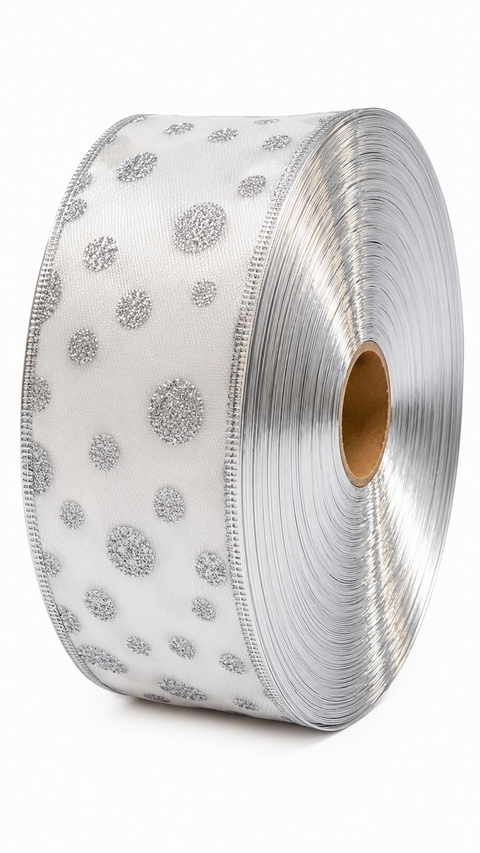 Cinta Blanca Bolas Plata CIN 16 - foto 1