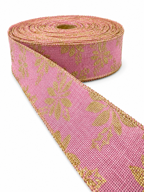 Cinta Rosa Azul Flores Dorado CIN 18 - foto 1