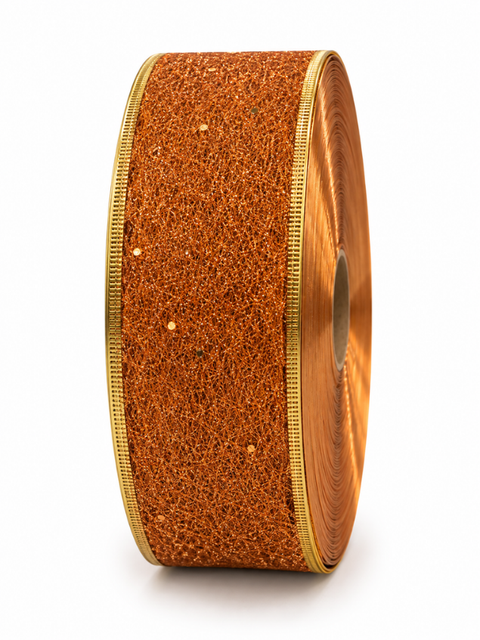 Cinta ocre/naranja con malla de rombos CIN 42 - foto 1