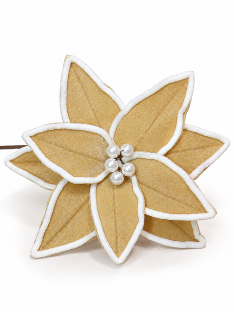 Flor terciopelo crema - foto adicional