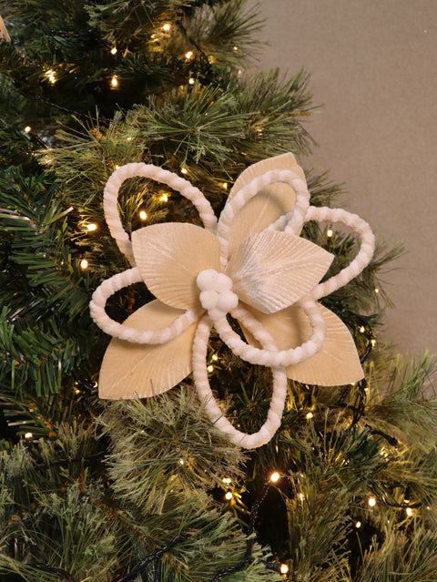 Flor peluche crema - foto adicional