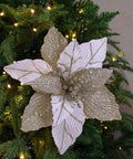 Flor crema dorada 26 cm - foto adicional
