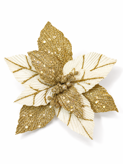 Flor crema dorada 26 cm - foto adicional