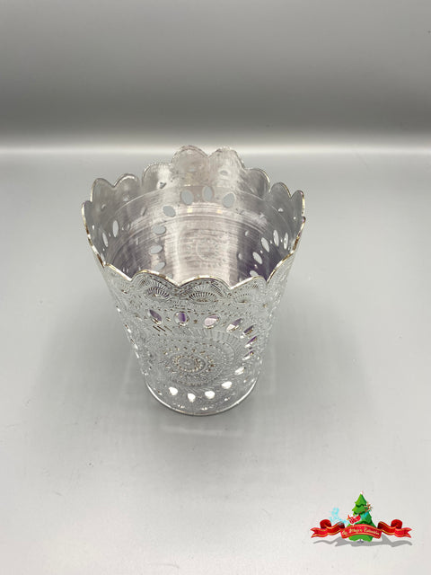 JARRON PLASTICO PLATEADO