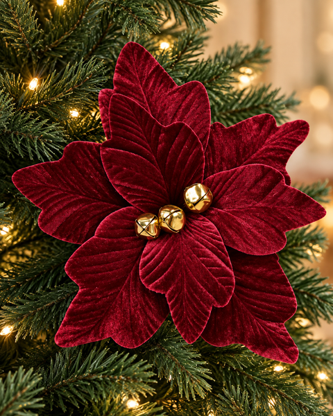 Poinsettia de Terciopelo Vinotinto 20 cm - foto 1