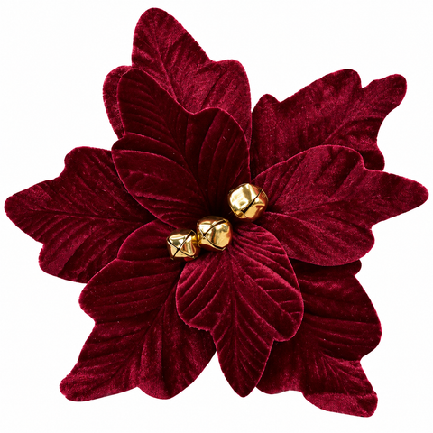 Poinsettia de Terciopelo Vinotinto 20 cm - foto adicional