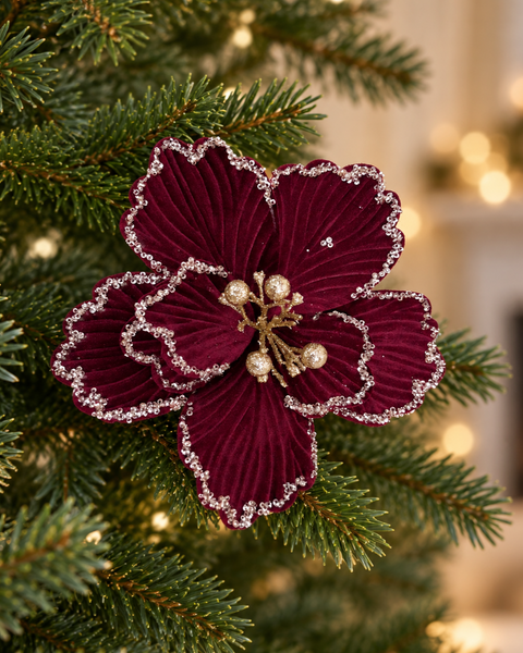 Flor Classy Terciopelo con Brillo - foto 1