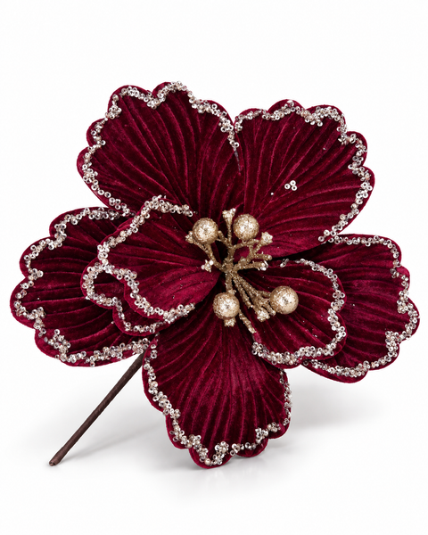 Flor Classy Terciopelo con Brillo - foto adicional