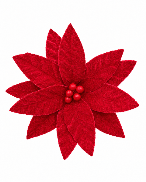 Flor Poinsettia Roja Terciopelo - foto 1