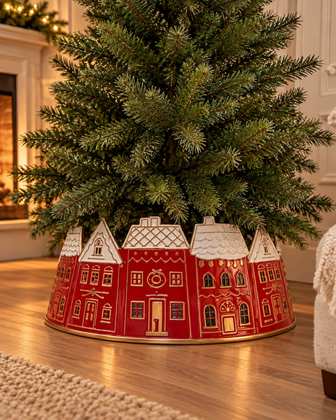 Base Árbol Casitas Vintage Roja - foto adicional