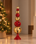 Árbol Grande de Cascabeles Rojo y Dorado - foto 1