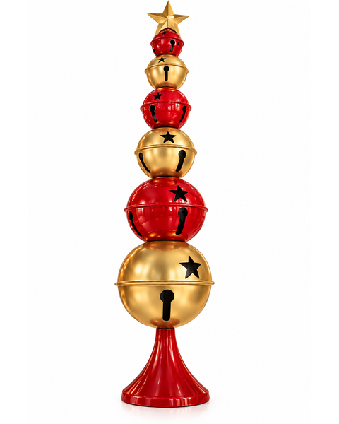 Árbol Grande de Cascabeles Rojo y Dorado - foto adicional