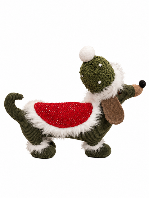 Perrito Salchicha Navideño Verde - foto adicional