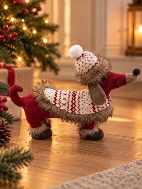 Perrito Salchicha Navideño Vinotinto - foto 1