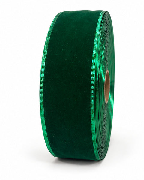 Cinta de Terciopelo Verde Claro 6.3 cm x 100 yd - foto 1