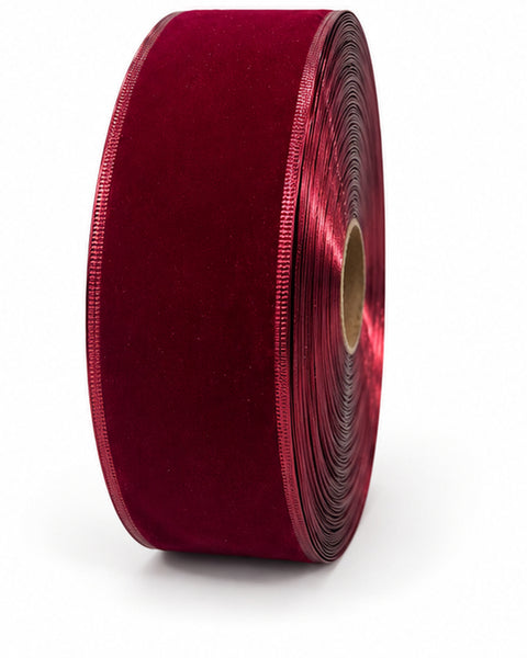 Cinta de Terciopelo Vinotinto 6.3 cm x 100 yd - foto 1