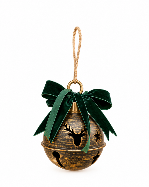 Cascabel Reno Bronce con Lazo Verde 15 cm - foto 1