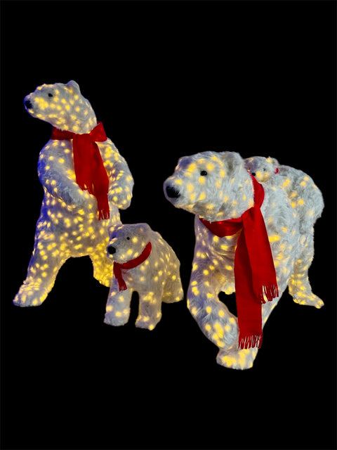 Familia de osos en fibra de vidrio  - Luz calida