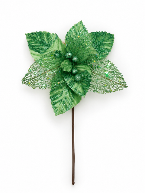 Flor navideña gamuza y malla 20 cm - foto 1