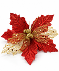 Flor navideña con escarcha de 20 cm - foto 1