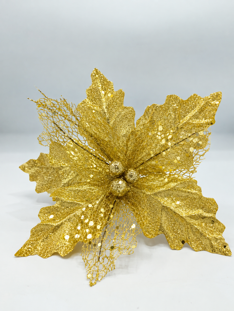 Flor navideña con escarcha de 20 cm - foto 1
